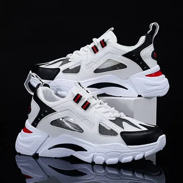 Bobbyshoe Men Spring Autumn Fashion Casual Colorblock Mesh Cloth Breathable Lightweight Rubber Platform Shoes Sneakers